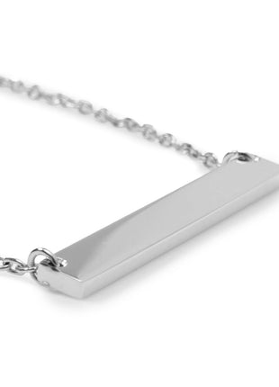 Stainless Steel Engravable Bar Pendant Women's Necklace