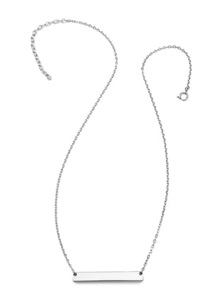 Stainless Steel Engravable Bar Pendant Women's Necklace
