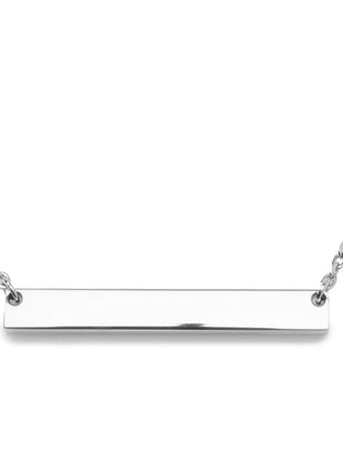 Stainless Steel Engravable Bar Pendant Women's Necklace