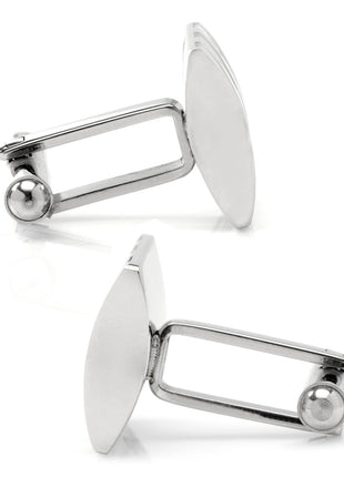 Stainless Steel Striped Lapis Cufflinks