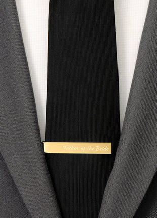 Wedding Title Engravable Gold Tie Bar