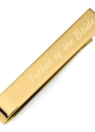 Wedding Title Engravable Gold Tie Bar