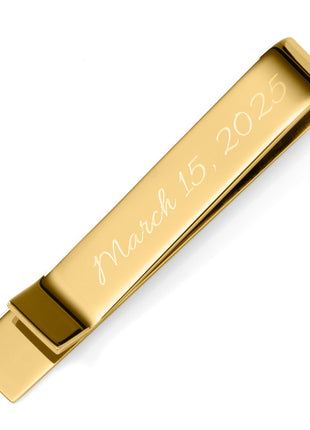 Wedding Title Engravable Gold Tie Bar