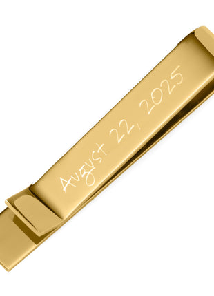 Wedding Title Engravable Gold Tie Bar