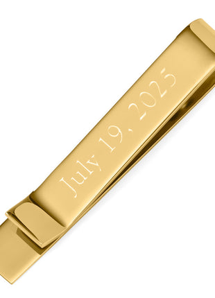 Wedding Title Engravable Gold Tie Bar