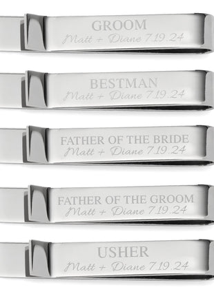 Wedding Party Engravable Tie Bar