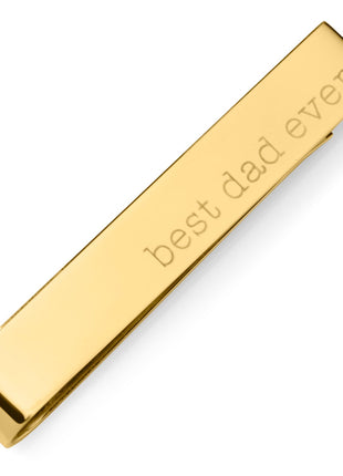Best Dad Ever Gold Engravable Tie Bar