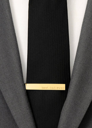 Best Dad Ever Gold Engravable Tie Bar
