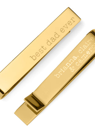 Best Dad Ever Gold Engravable Tie Bar