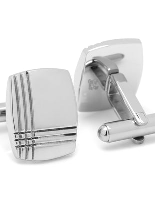 Sterling Silver Tartan Plaid Cufflinks