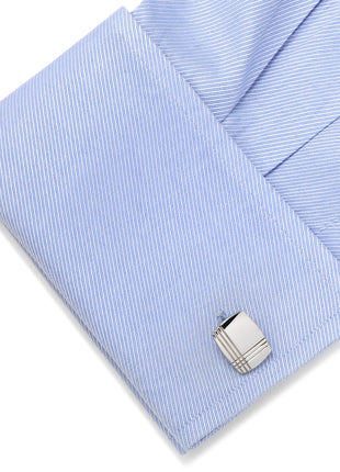 Sterling Silver Tartan Plaid Cufflinks