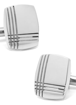 Sterling Silver Tartan Plaid Cufflinks