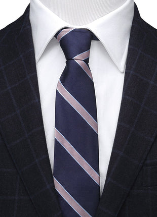 The Travis Tie (Navy Pink Stripe Men's Tie)