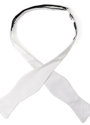 White Silk Self Bow Tie