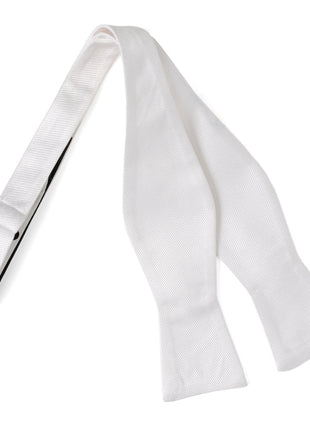 White Silk Self Bow Tie