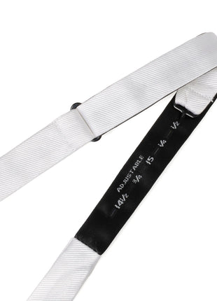 White Silk Self Bow Tie