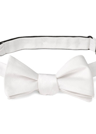 White Silk Self Bow Tie