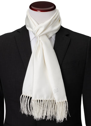 White Silk Tuxedo Scarf