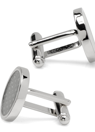 Woven Metal Black Cufflinks