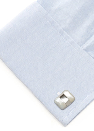 Silver Wrapped White Mother of Pearl Cufflinks