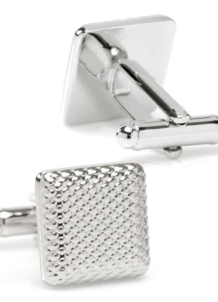 Silver Textured Square Cufflinks
