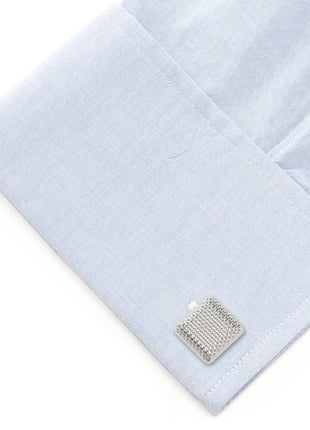 Silver Textured Square Cufflinks
