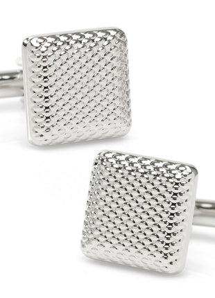 Silver Textured Square Cufflinks