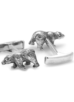 Sterling Silver Bear Cufflinks