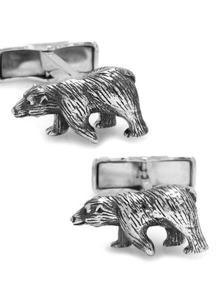 Sterling Silver Bear Cufflinks
