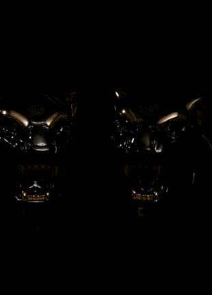 Sterling Silver Black and 14K Gold Vermeil Panther Cufflinks