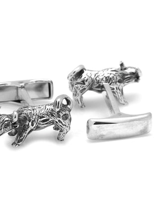Sterling Silver Bull Cufflinks