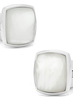 Sterling Silver Classic Cushion Mother of Pearl Cufflinks