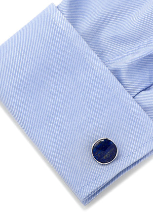 Sterling Silver Classic Formal Lapis Cufflinks