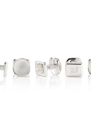 Sterling Silver Classic Formal Mother of Pearl 5-Stud Set