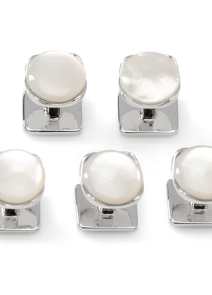 Sterling Silver Classic Formal Mother of Pearl 5-Stud Set