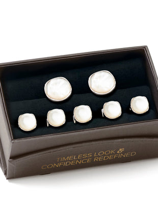 Sterling Silver Classic Formal Mother of Pearl 5-Stud Set