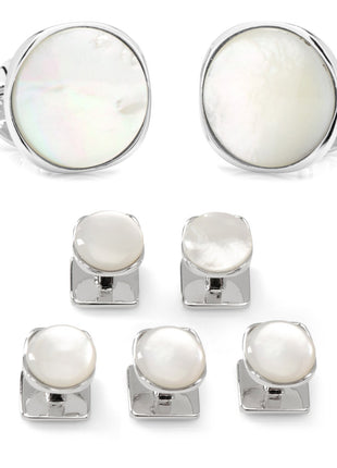 Sterling Silver Classic Formal Mother of Pearl 5-Stud Set