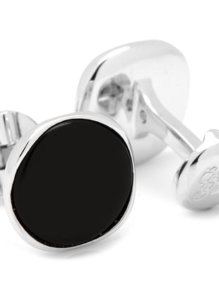 Sterling Silver Classic Formal Onyx Cufflinks