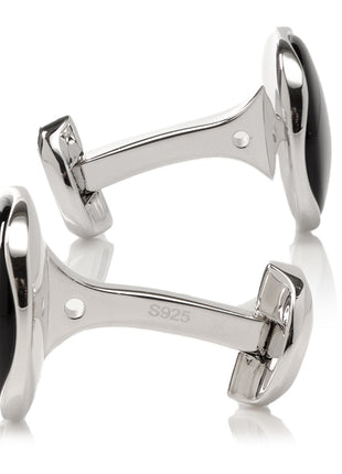 Sterling Silver Classic Formal Onyx Cufflinks