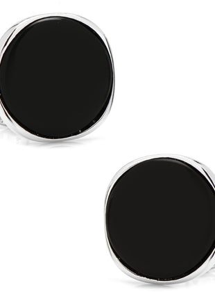 Sterling Silver Classic Formal Onyx Cufflinks