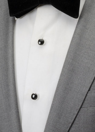 Sterling Silver Classic Formal Black Onyx 5-Studs