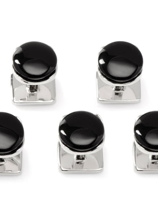 Sterling Silver Classic Formal Black Onyx 5-Studs
