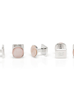 Sterling Silver Classic Formal Pink Mother of Pearl 5-Stud Set