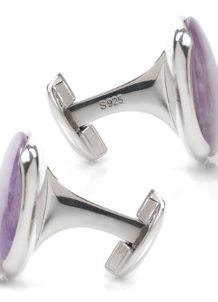 Sterling Silver Classic Formal Amethyst Cufflinks