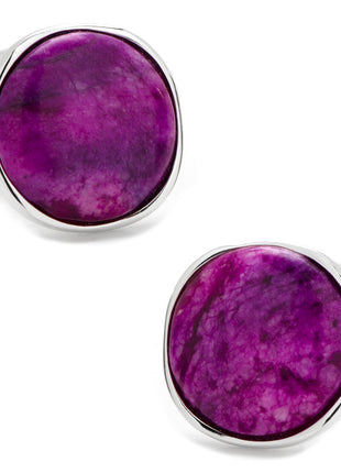 Sterling Silver Classic Round Sugilite Nebula Cufflinks