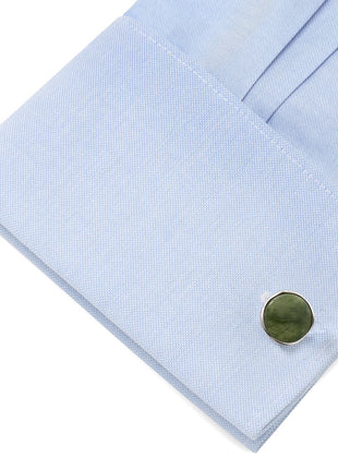 Seraphinite Stone Sterling Silver Cufflinks