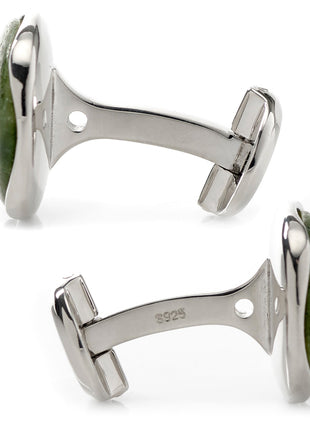 Seraphinite Stone Sterling Silver Cufflinks