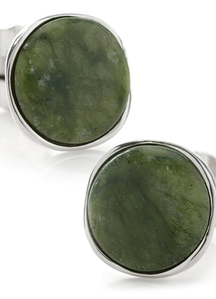 Seraphinite Stone Sterling Silver Cufflinks