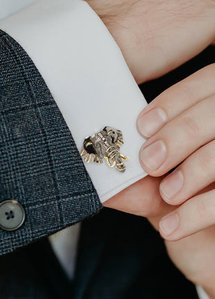 Sterling Silver and 14K Gold Vermeil Elephant Cufflinks