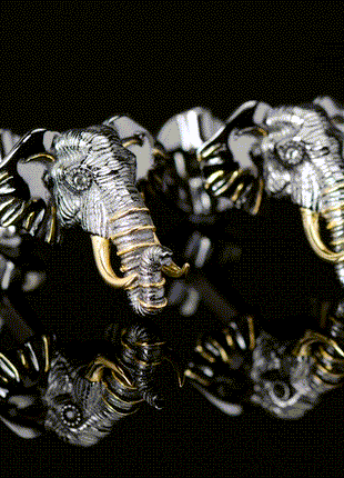 Sterling Silver and 14K Gold Vermeil Elephant Cufflinks